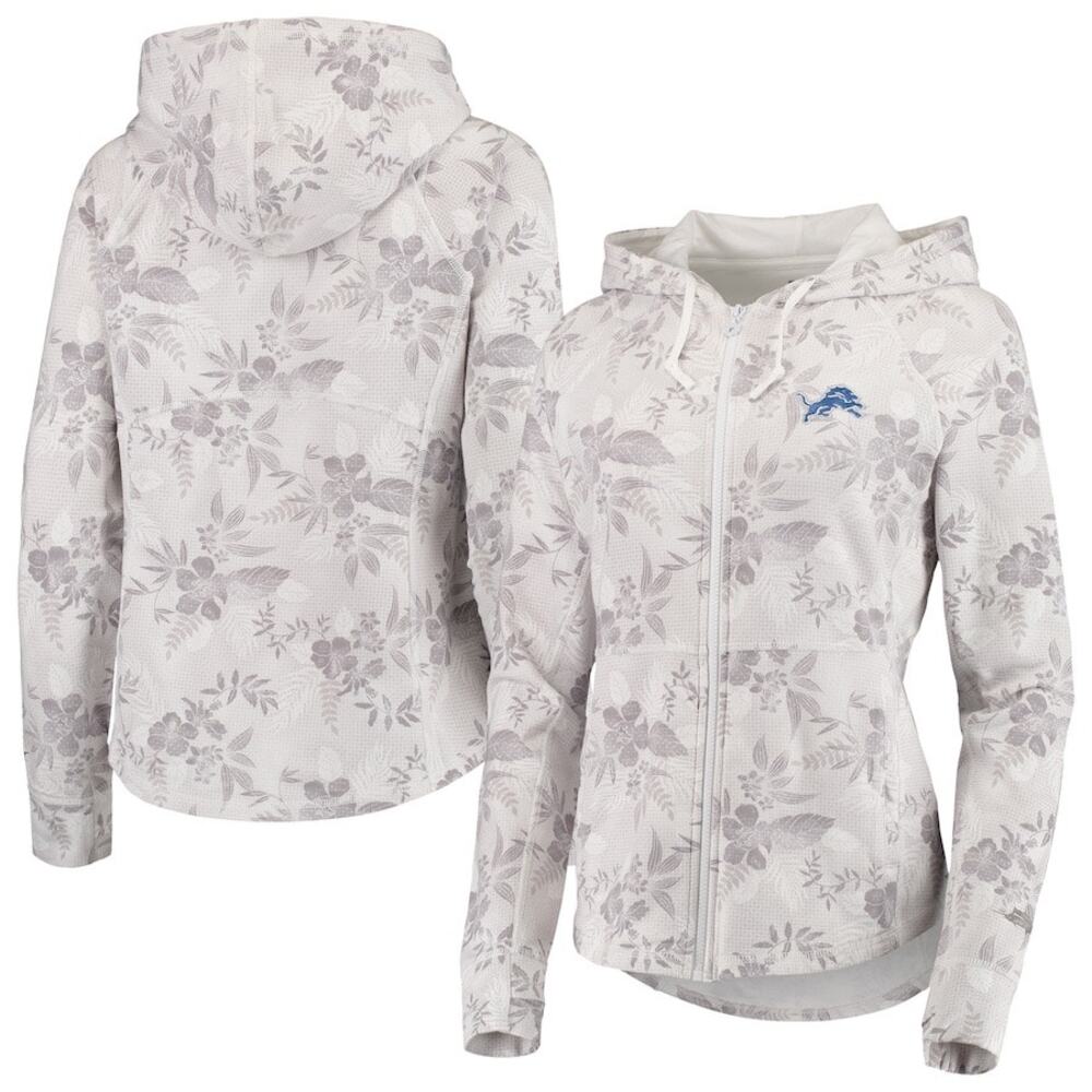 Tommy Bahama Detroit Lions Women's Large White Basta Blossoms Full Zip Hoodie
